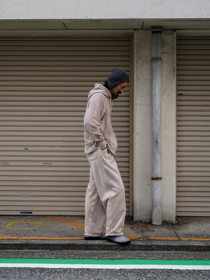 PIGMENT DYED SIDE LIB SWEAT PARKA / Beige