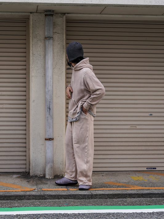 PIGMENT DYED SIDE LIB SWEAT PARKA / Beige