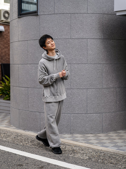 PIGMENT DYED SIDE LIB SWEAT PARKA / Gray