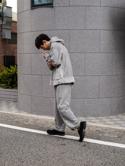PIGMENT DYED SIDE LIB SWEAT PARKA / Gray