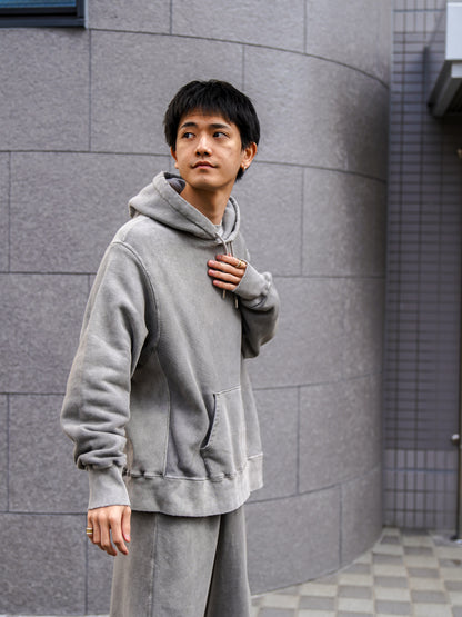 PIGMENT DYED SIDE LIB SWEAT PARKA / Gray