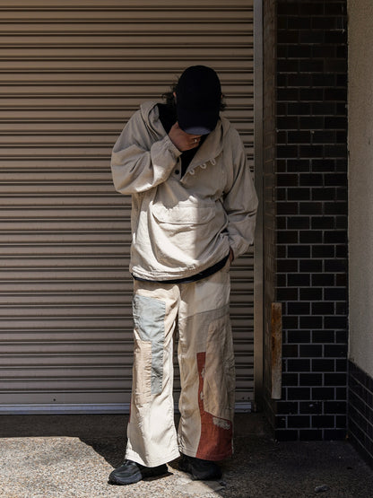 REMAKED MIX PANEL WIDE EASY PANTS / Beige