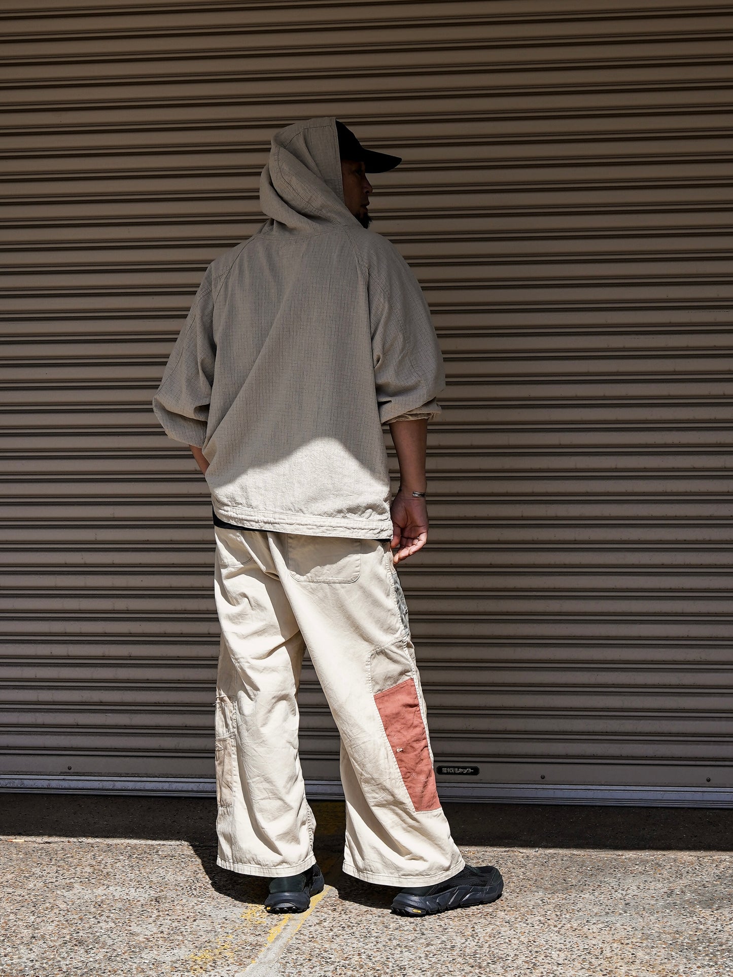 REMAKED MIX PANEL WIDE EASY PANTS / Beige