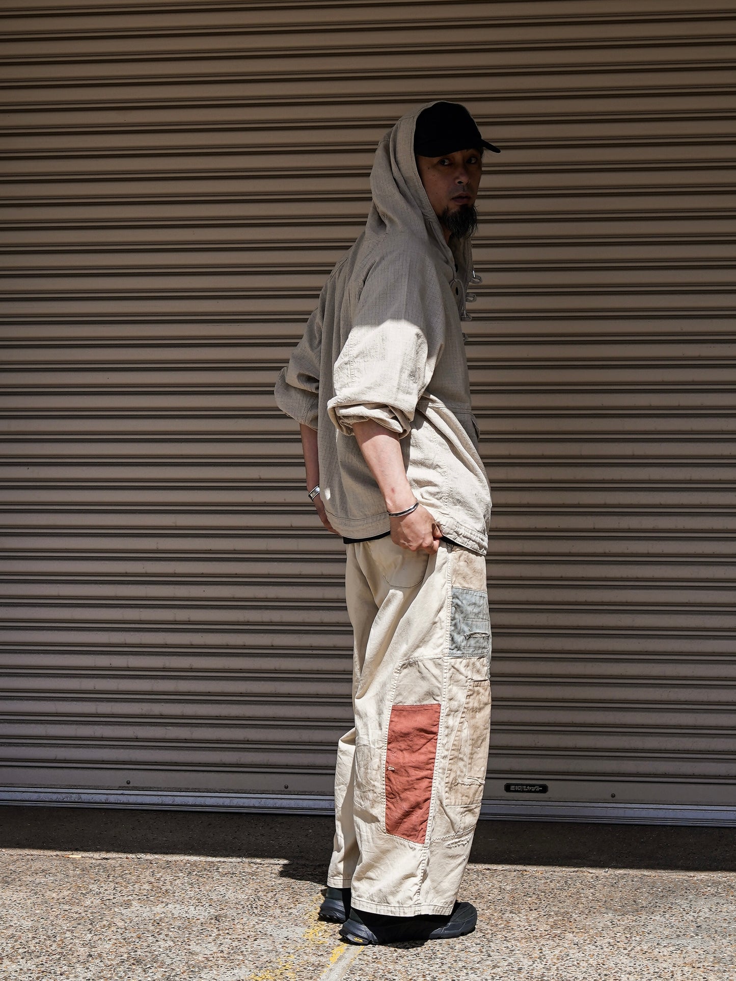 REMAKED MIX PANEL WIDE EASY PANTS / Beige