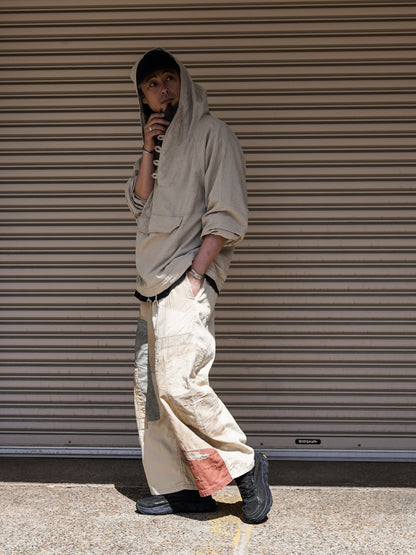 REMAKED MIX PANEL WIDE EASY PANTS / Beige