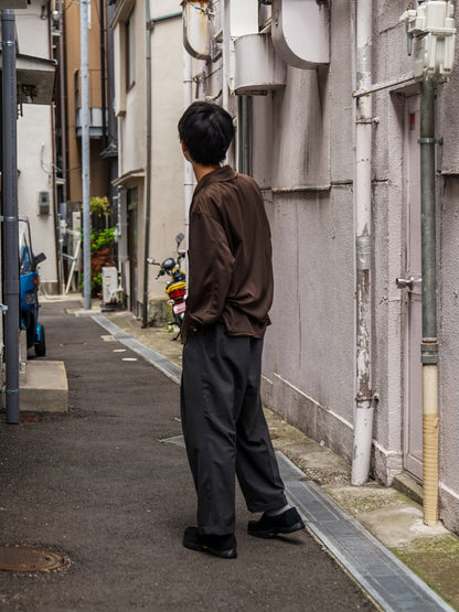 MESH SKIPPER SHIRTS / Brown