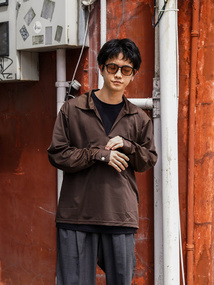 MESH SKIPPER SHIRTS / Brown