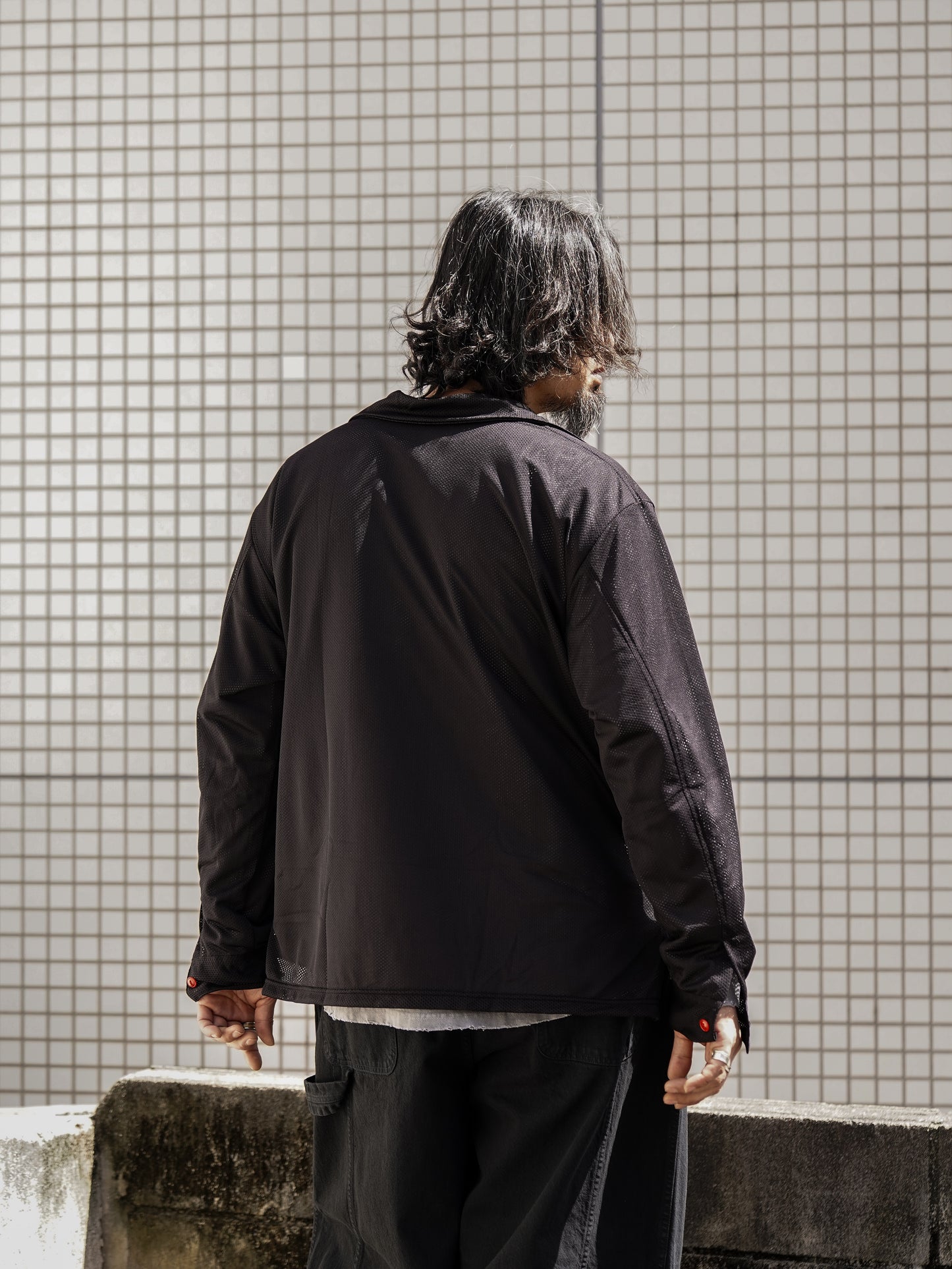 MESH SKIPPER SHIRTS / Black