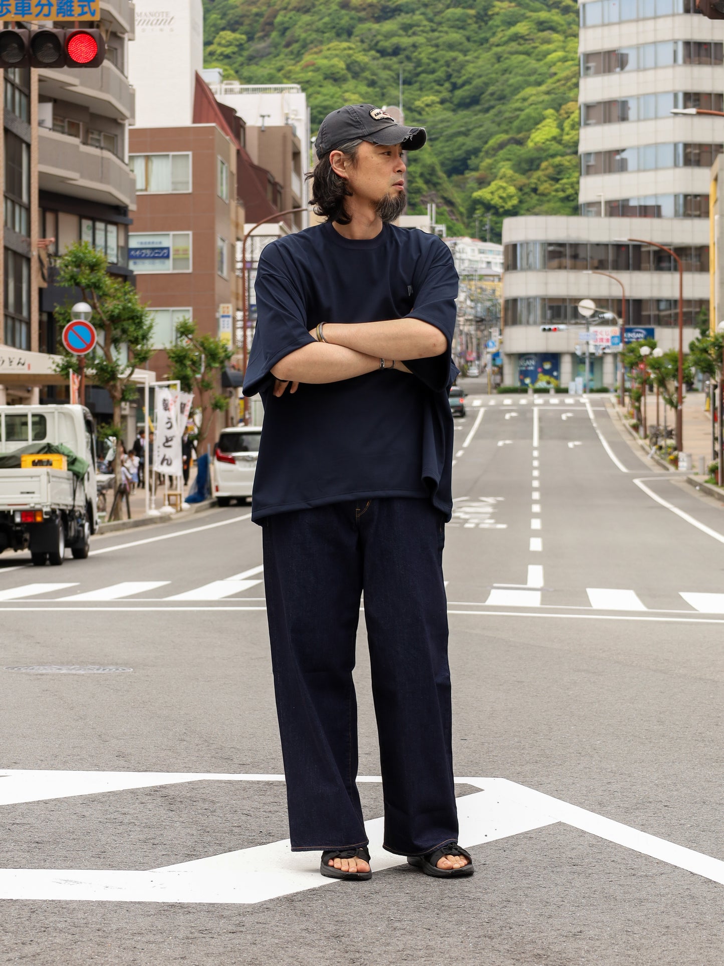 LOGO SUPER BIG TECH SS TEE / Navy
