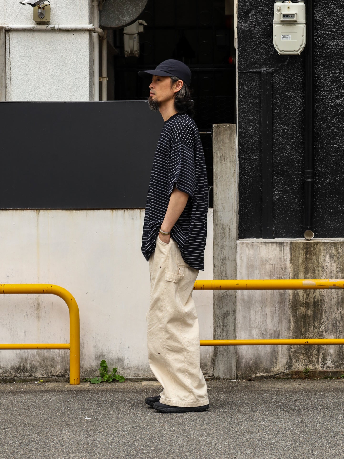 SUPER BIG SIDE STRIPE TECH SS TEE / Black