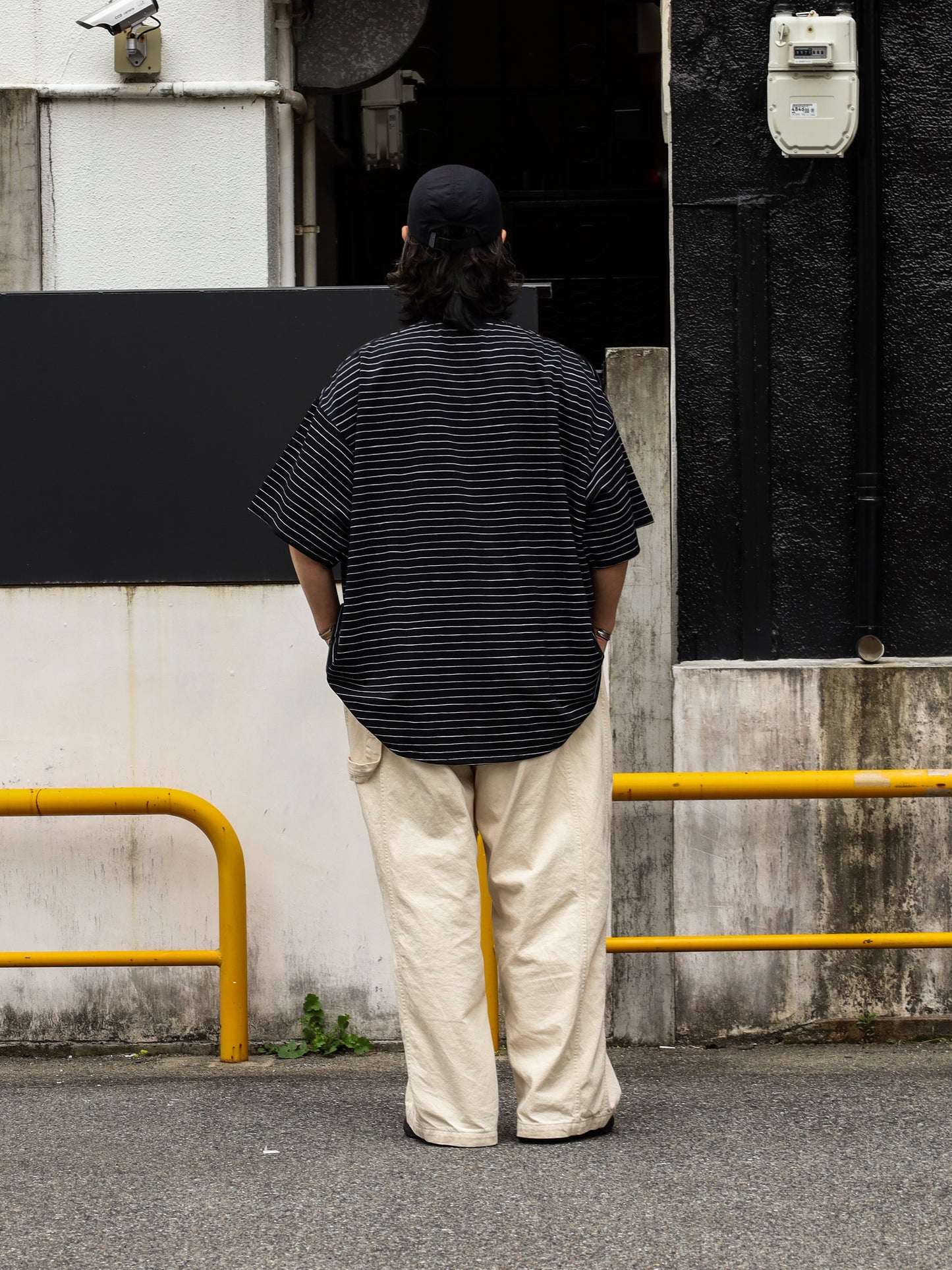 SUPER BIG SIDE STRIPE TECH SS TEE / Black