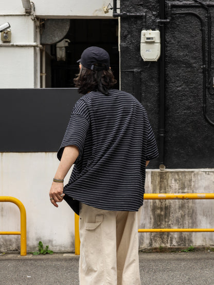 SUPER BIG SIDE STRIPE TECH SS TEE / Black