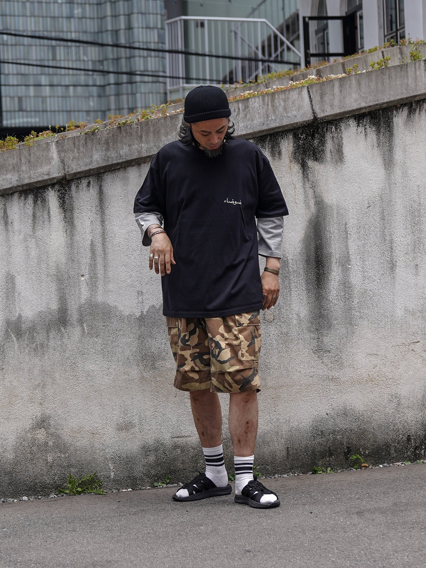VORTEX PRINTED S/S T-S / Black