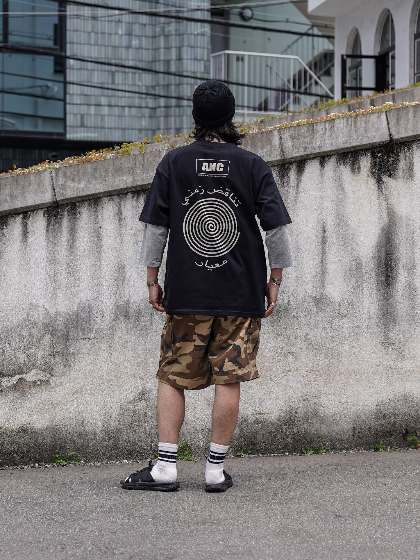 VORTEX PRINTED S/S T-S / Black