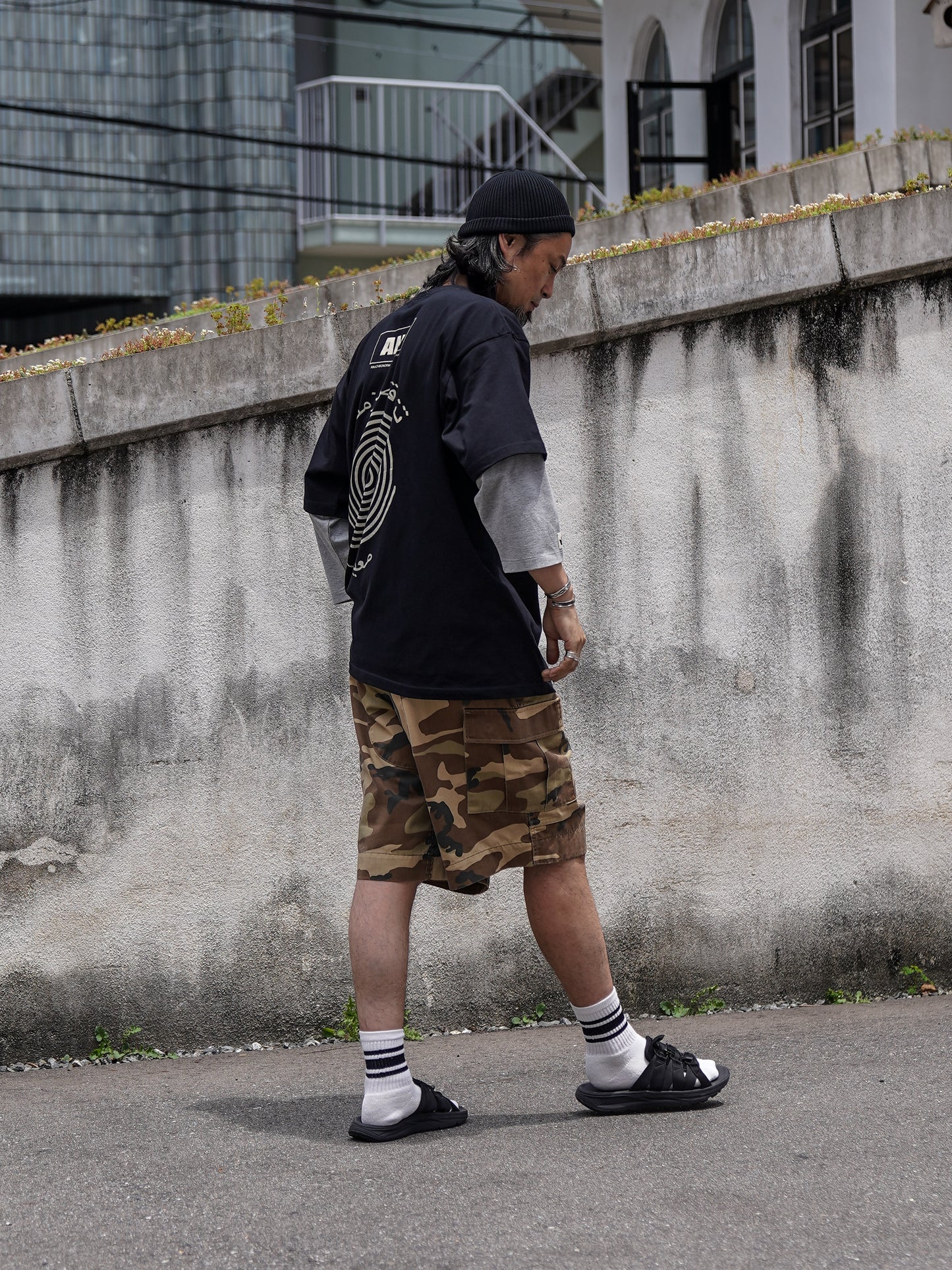 VORTEX PRINTED S/S T-S / Black