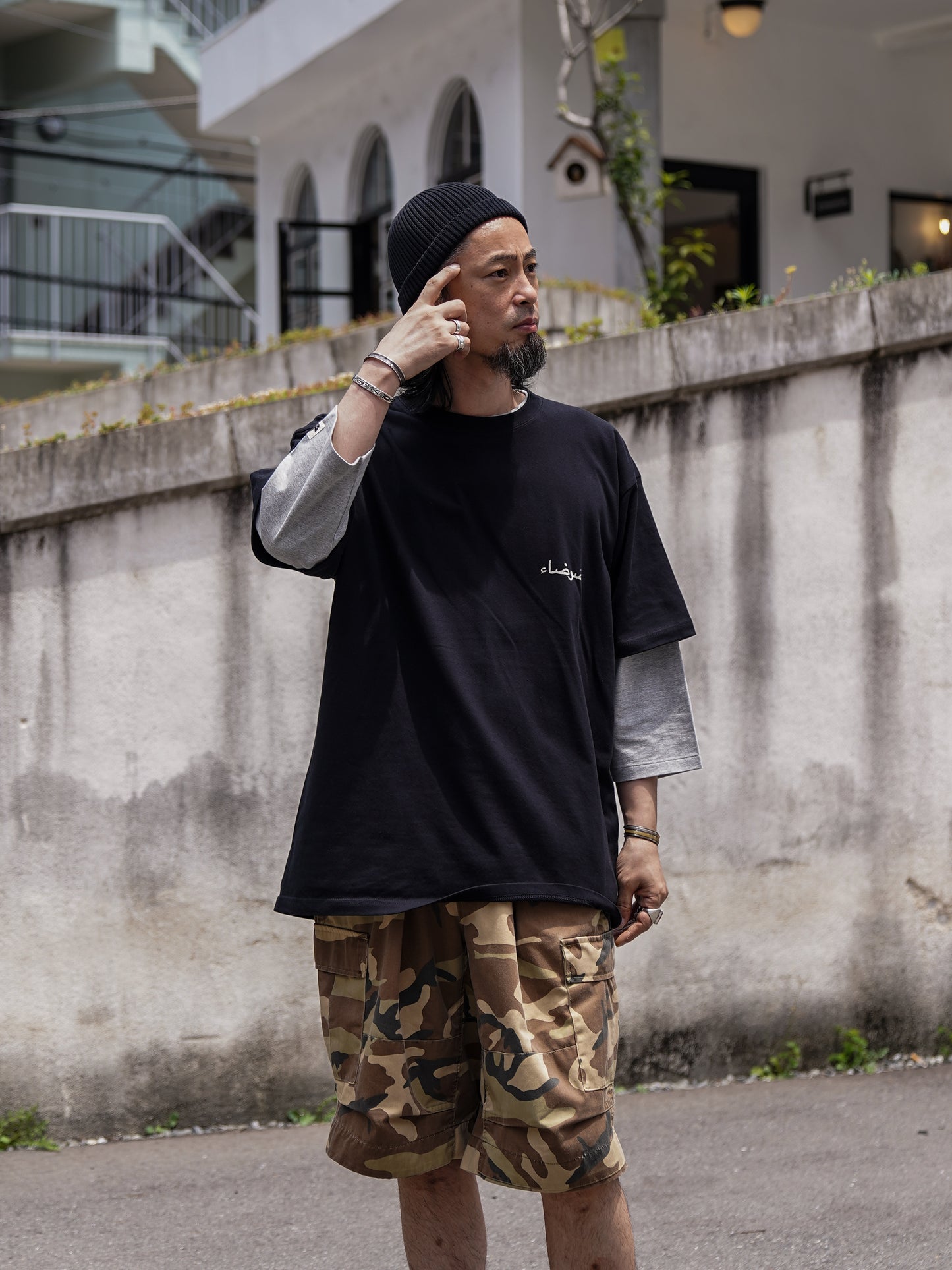 VORTEX PRINTED S/S T-S / Black