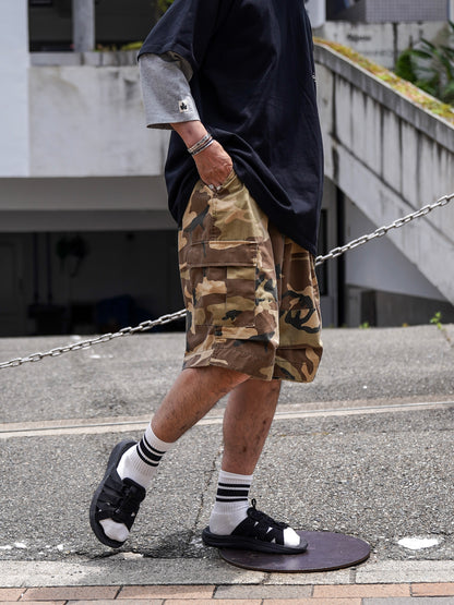FADED BDU CAMO SHORTS / Woodland