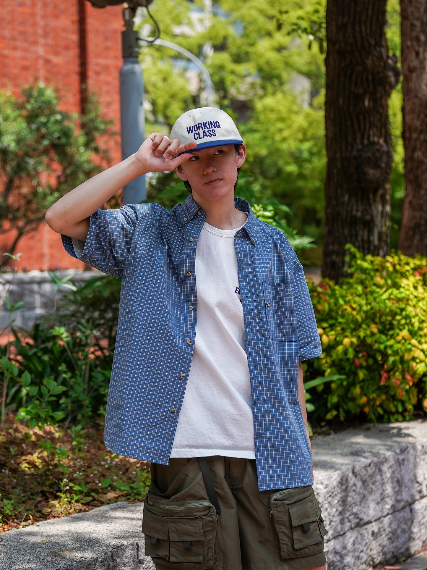 S/S CHECK SHIRTS / Blue