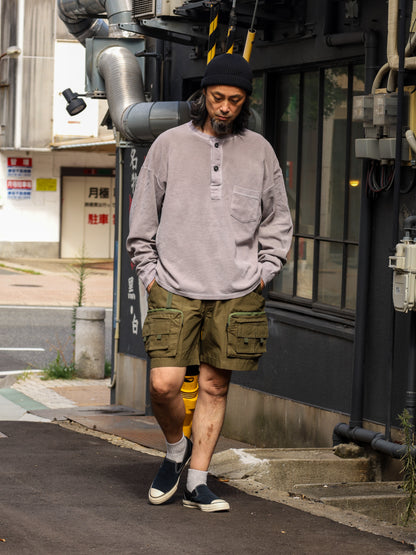 PIGMENT THERMAL HENLEY NECK L/S T-SHIRTS / Dusty Gray