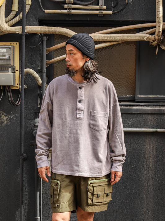 PIGMENT THERMAL HENLEY NECK L/S T-SHIRTS / Dusty Gray
