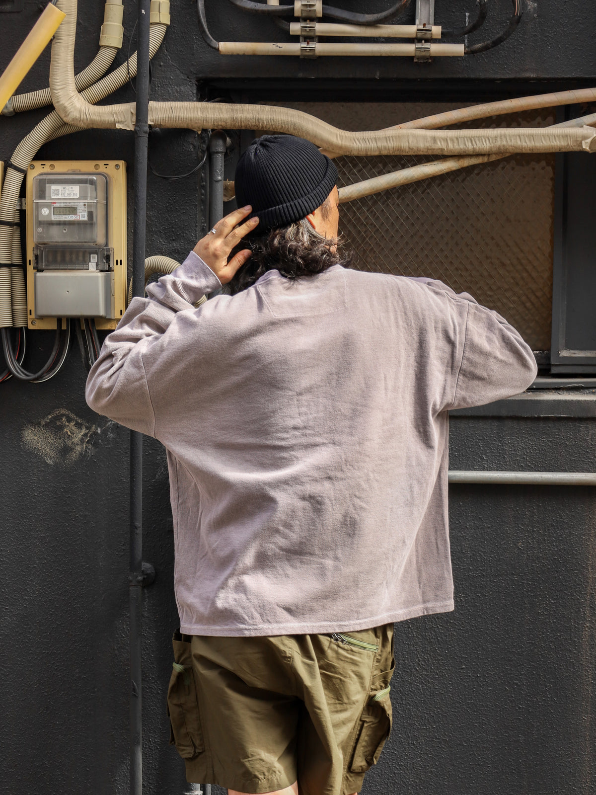 PIGMENT THERMAL HENLEY NECK L/S T-SHIRTS / Dusty Gray