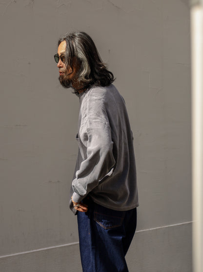 PIGMENT THERMAL HENLEY NECK L/S T-SHIRTS / Dusty Black