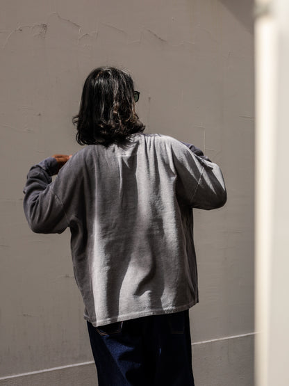 PIGMENT THERMAL HENLEY NECK L/S T-SHIRTS / Dusty Black