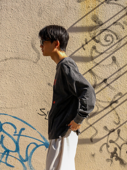 "OFF ROAD" WELL WORN L/S TEE / Black