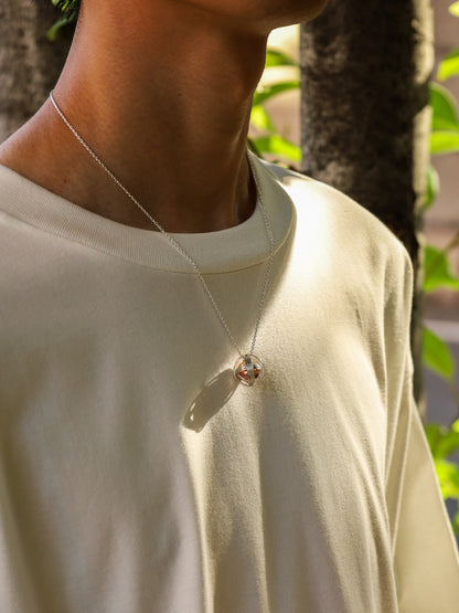 UNEVEN RINGS NECKLACE / Silver × Copper