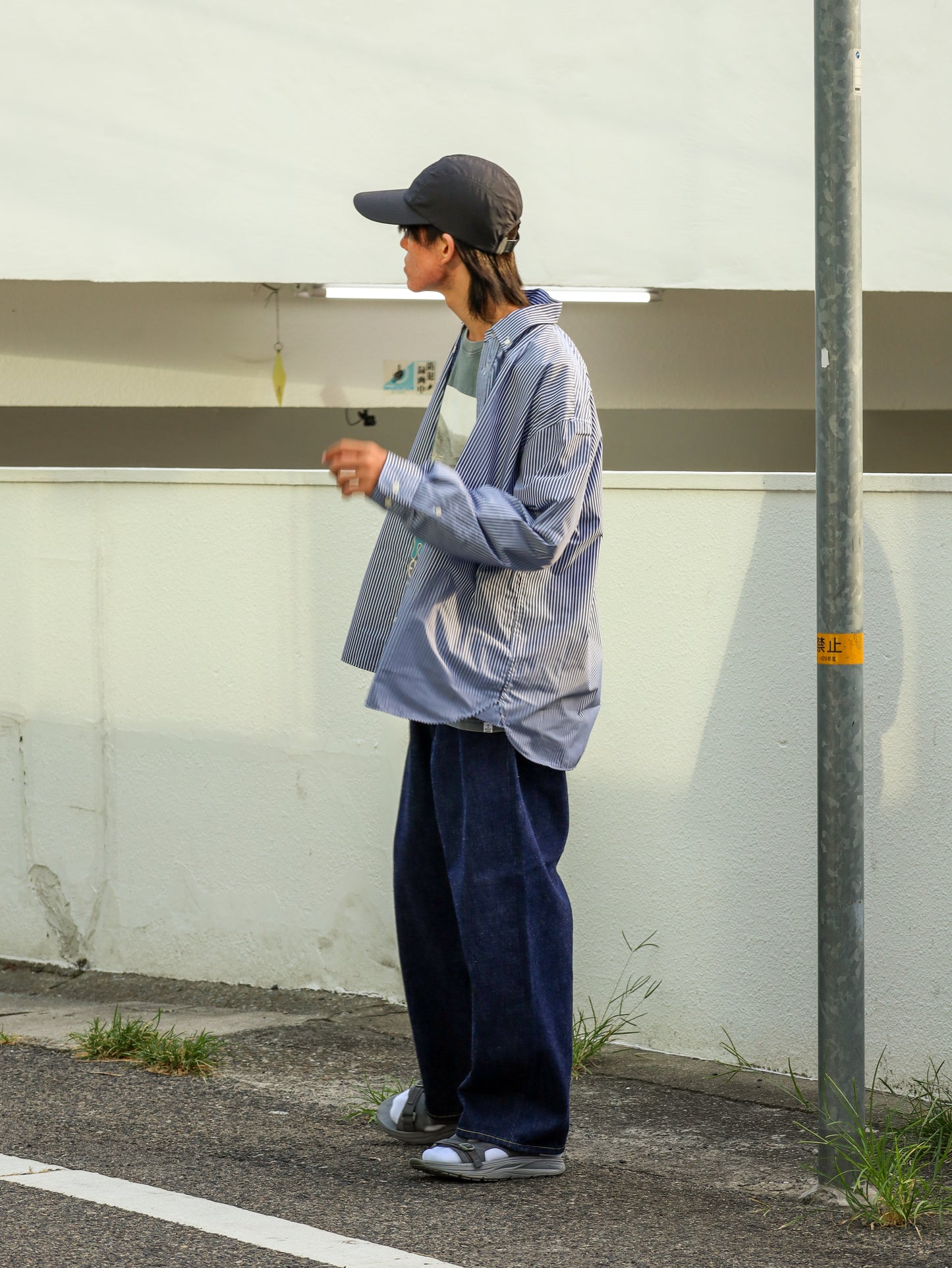 「備中」12.5oz セルヴィッチ 赤耳デニム 5ポケ アジャスターワイドパンツ / Dk.Indigo