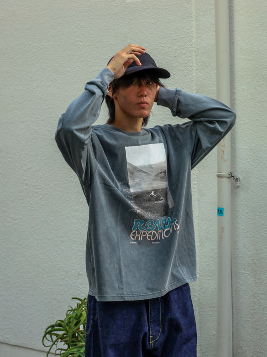 "ELEVATED" WELL WORN L/S Tee / Desert Navy