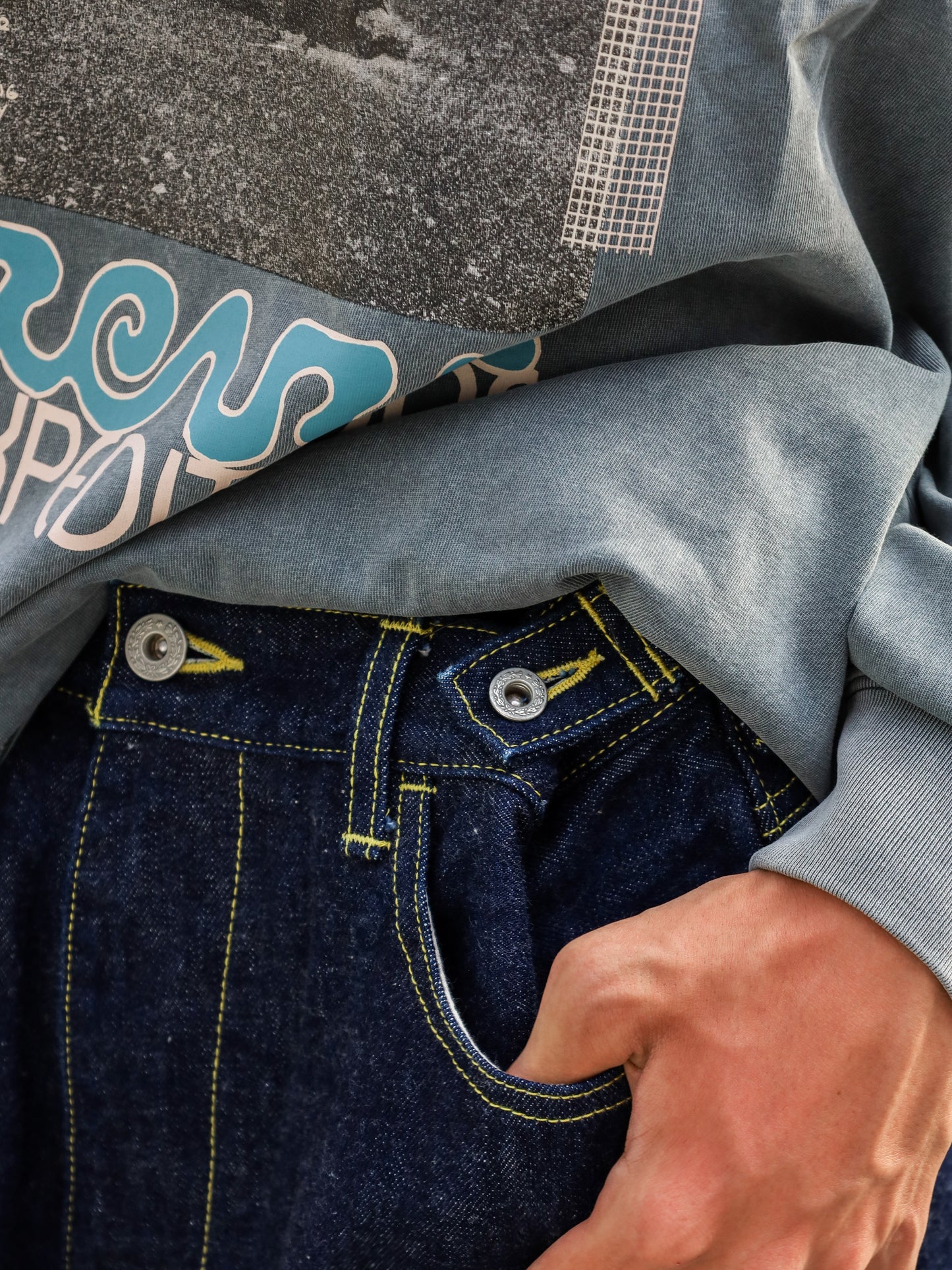 「備中」12.5oz セルヴィッチ 赤耳デニム 5ポケ アジャスターワイドパンツ / Dk.Indigo