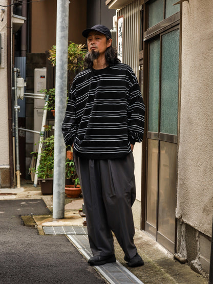 SUPER BIG LS TEE (MULTI STRIPE) / Black