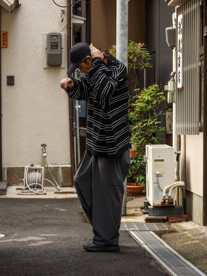 SUPER BIG LS TEE (MULTI STRIPE) / Black