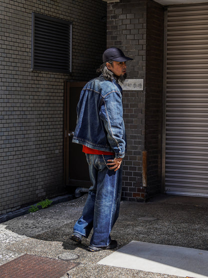 DAMAGED DENIM JACKET / Dark Indigo