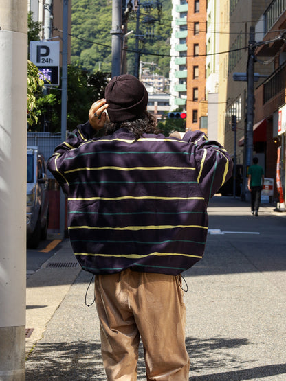 SUPER BIG STRIPE LS TEE / Navy
