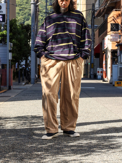 TWO TUCK WIDE PANTS (CORDUROY) / Beige