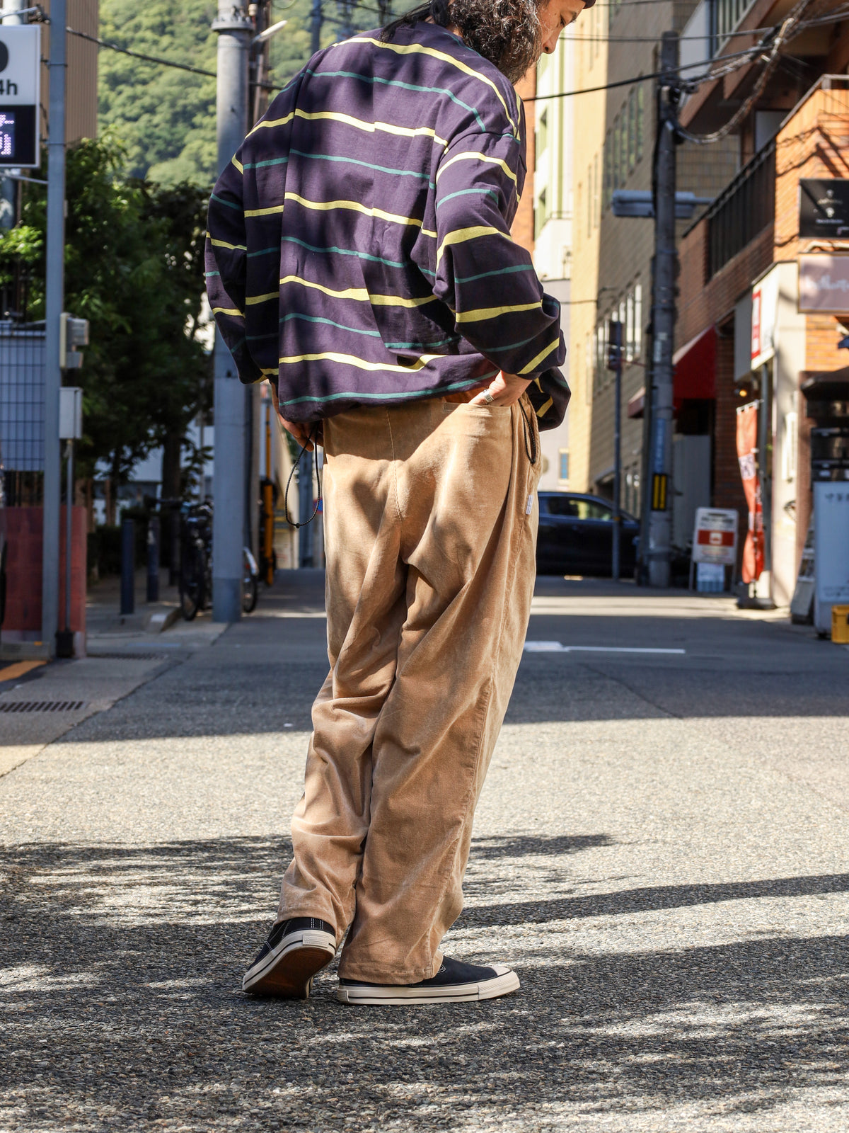 TWO TUCK WIDE PANTS (CORDUROY) / Beige