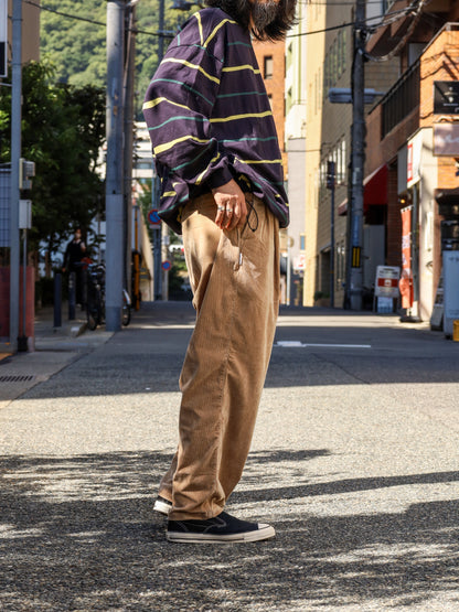 TWO TUCK WIDE PANTS (CORDUROY) / Beige