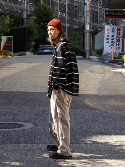 TWO TUCK WIDE PANTS (CORDUROY) / Grey