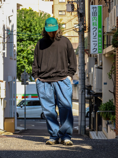 TWO TUCK WIDE PANTS (DENIM) / Blue