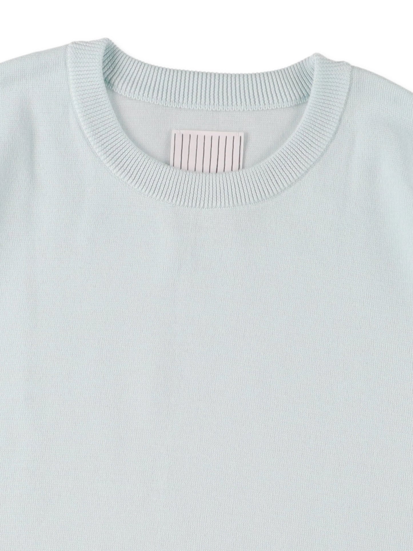 SUPER BIG SS COTTON KNIT TEE / Aqua Blue