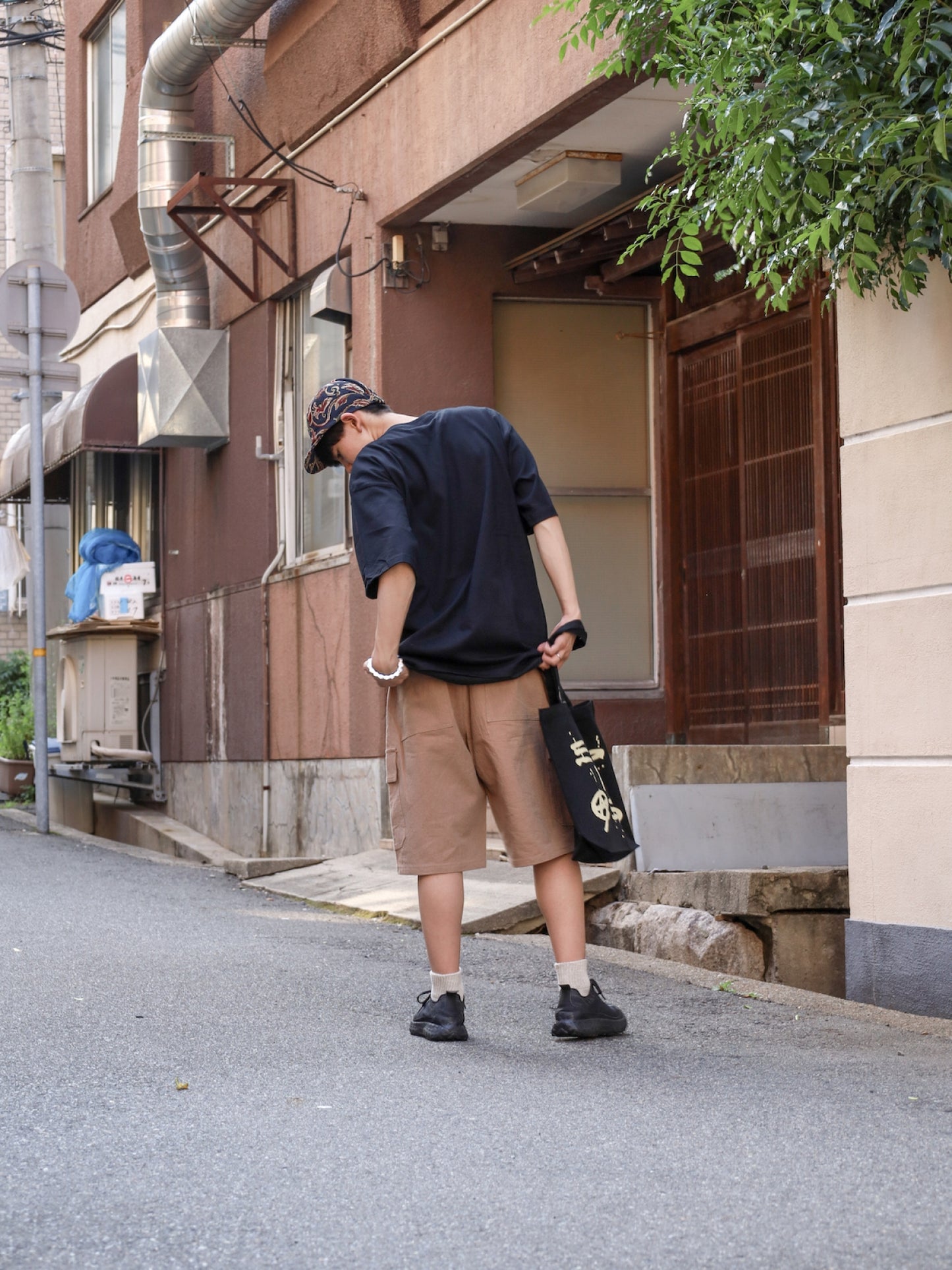 LINEN CARGO 3/4 / Camel