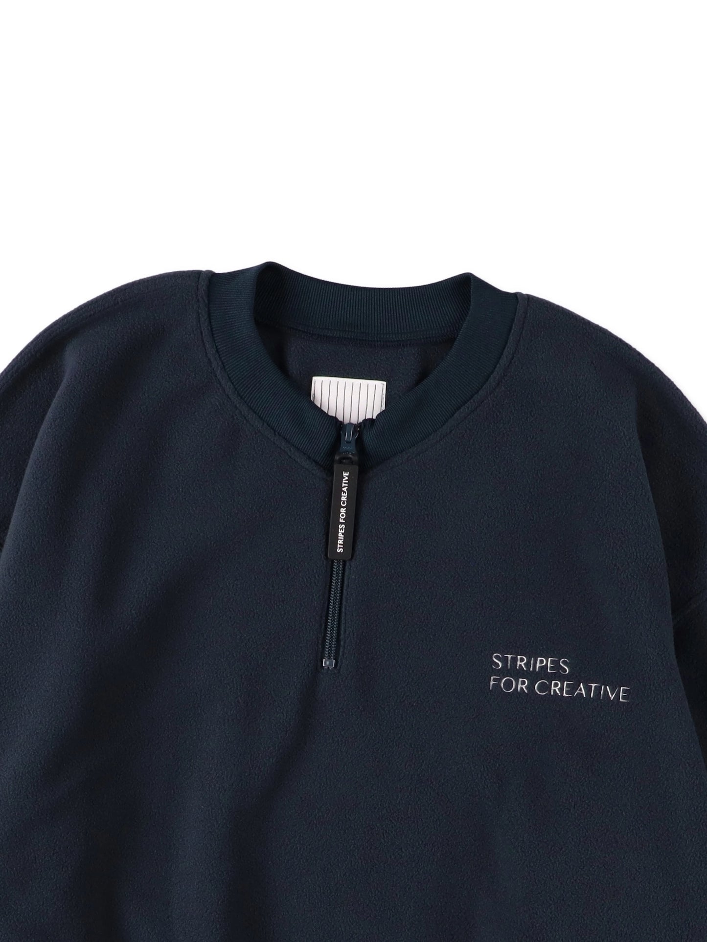 FLEECE BASEBALL HALF ZIP JACKET / Navy