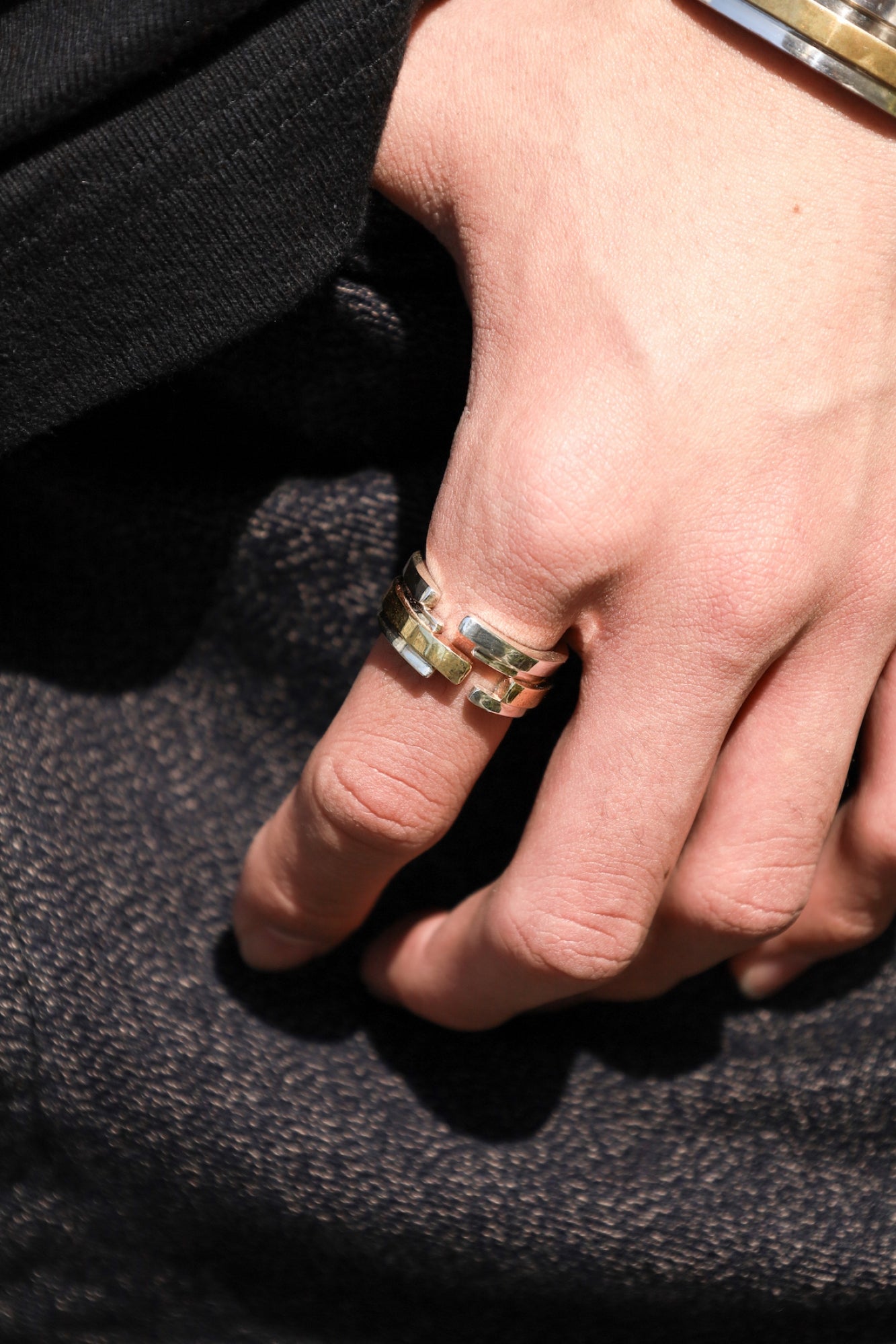 UNEVEN BARS RING / Silver × Brass