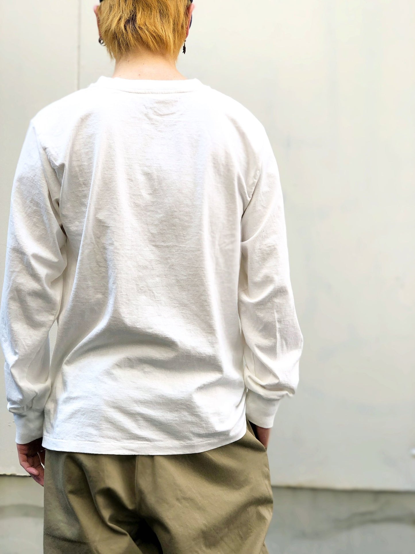 JM19SS1S03 / THE 1ST SHOP × JM LONG SLEEVE POCKET TEE / WHITE
