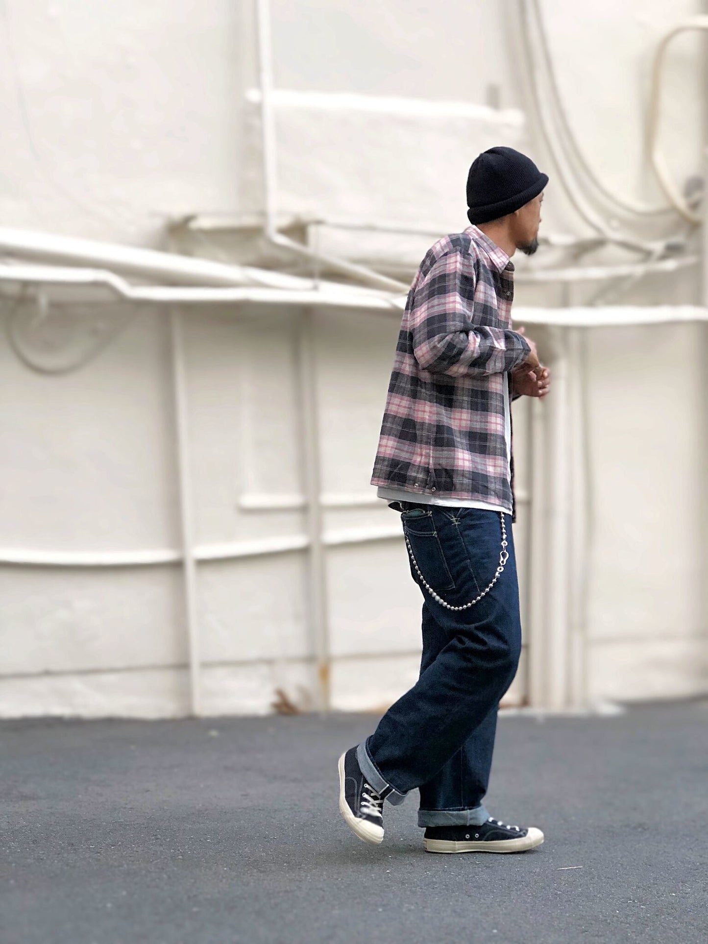 GOWANUS JKT(FLANNEL CHECK) / BLACK