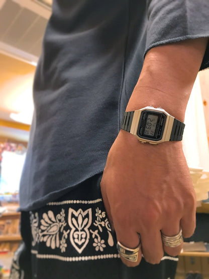 ミニ裏毛ラグランクルー七分袖 / チャコール