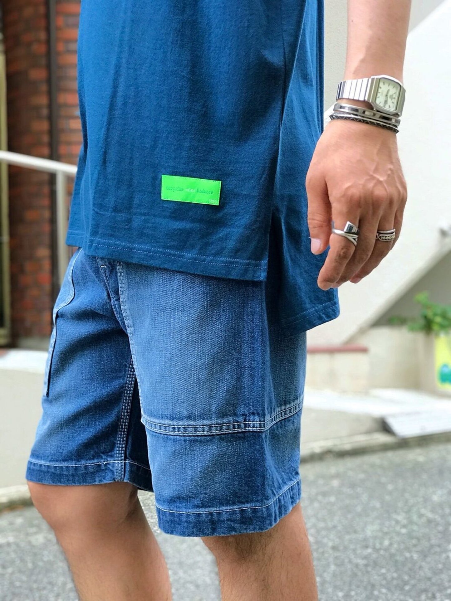 Side Patch Pocket Shorts / vintage wash