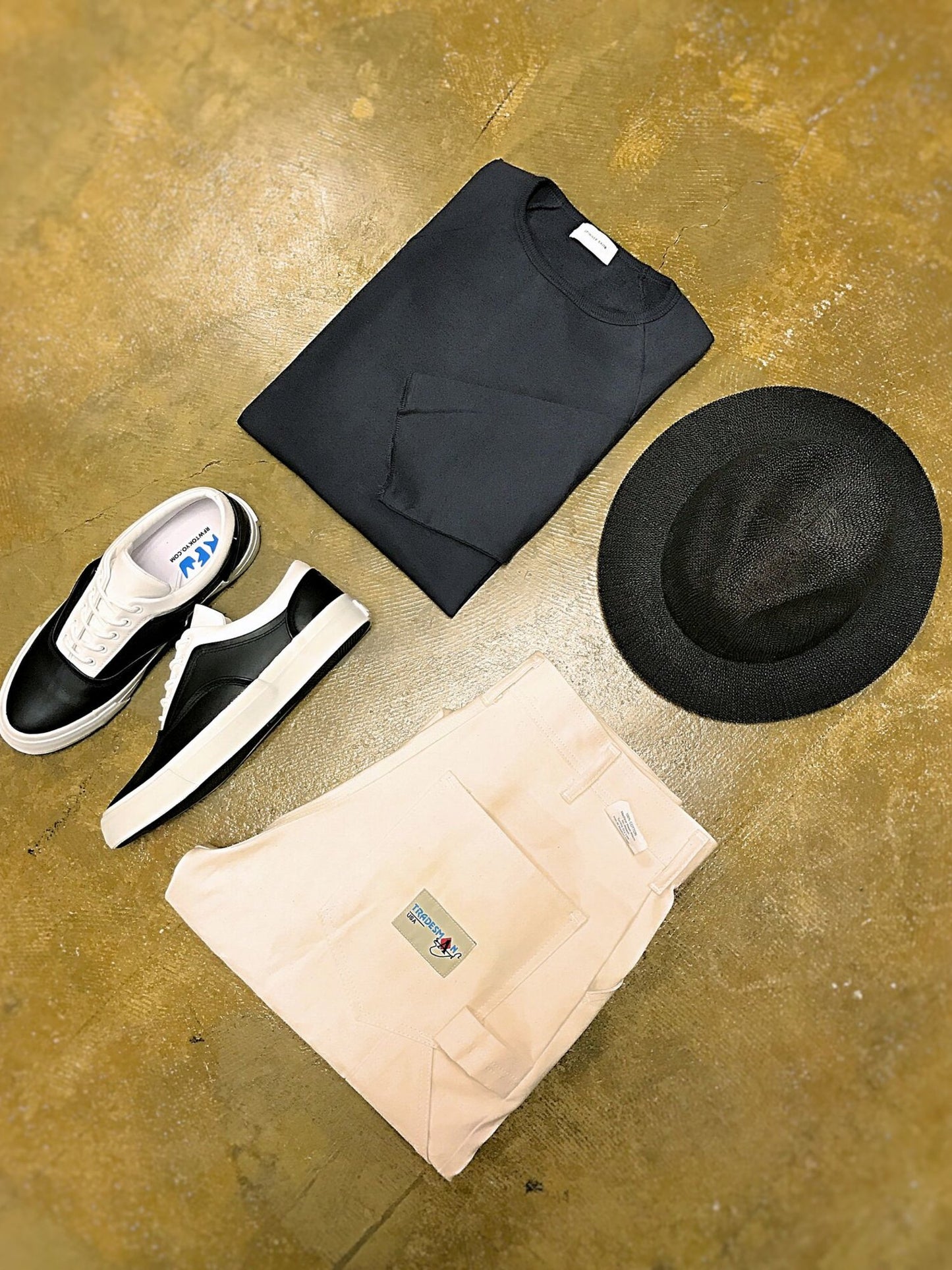 ミニ裏毛ラグランクルー七分袖 / チャコール